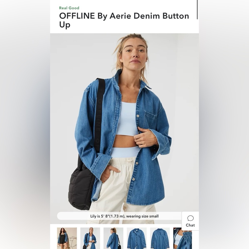 OFFLINE by Aerie Denim Button Up